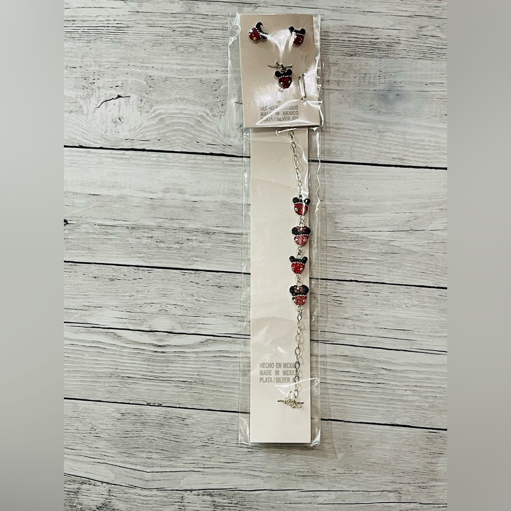 Sterling Silver Red Heart Charm Bracelet - Women